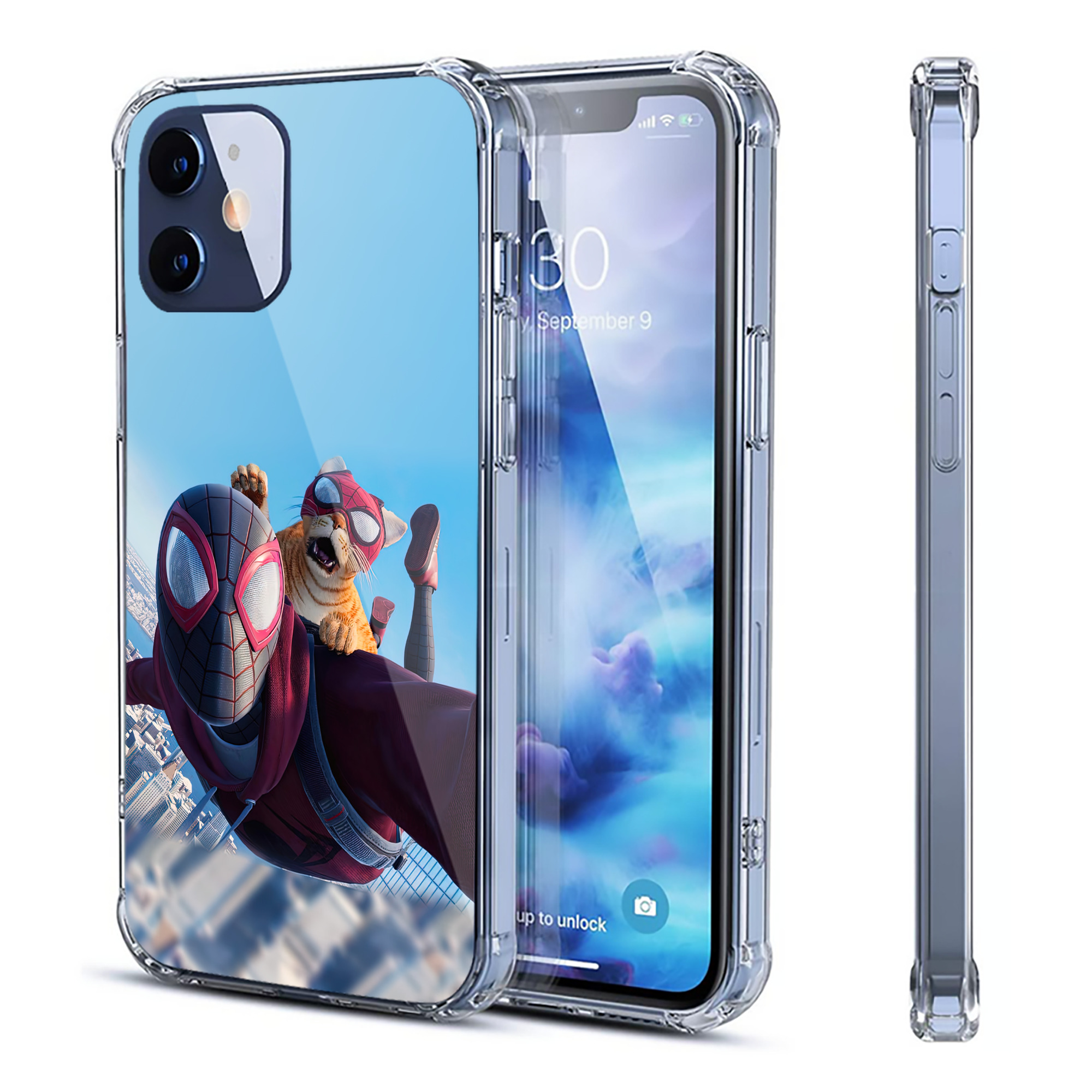 （画像用） Spider Man スパイダーマン 【iPhone 12シリーズ対応】透明スマホケース（クリアソフトケース）